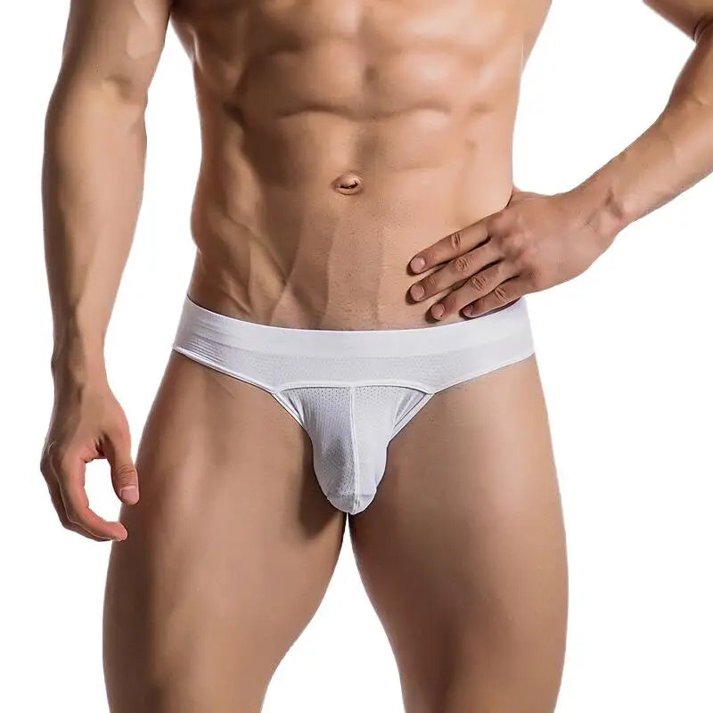 Sexy Men Low Rise Briefs Men's Penis Large U Convex Pouch Underwear Briefs Slips Male Panties Stretch Breathable Underpants