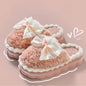 2026 New Women's Plush Slippers - Bow Detail Winter House Shoes, Ultra-Soft Non-Slip Indoor Slippers for Home&Maternity Comfort