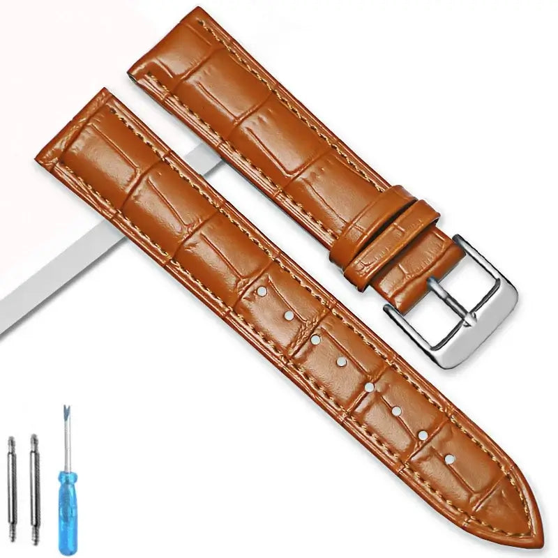 TicWatch Pro 5, Pro 3 & E3 Crocodile-Embossed Leather Buckle Band