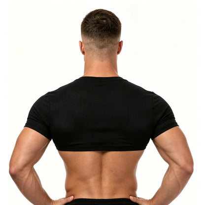 Short Sleeve Crop Top Men Sexy Scoop Neck T Shirts Summer Y2k Yes Daddy Printed Letters Man Clothes Tops Party Costume