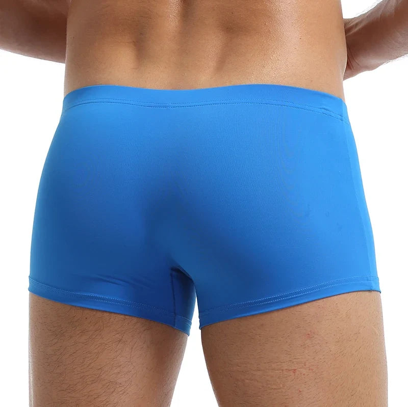 Men's Ice Silk Boxers Breathable Panties Male Large Ultra Thin Boxer Shorts Sexy Underwear