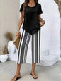 New Loose and Fashionable Spring/summer Printed Top and Pants Set