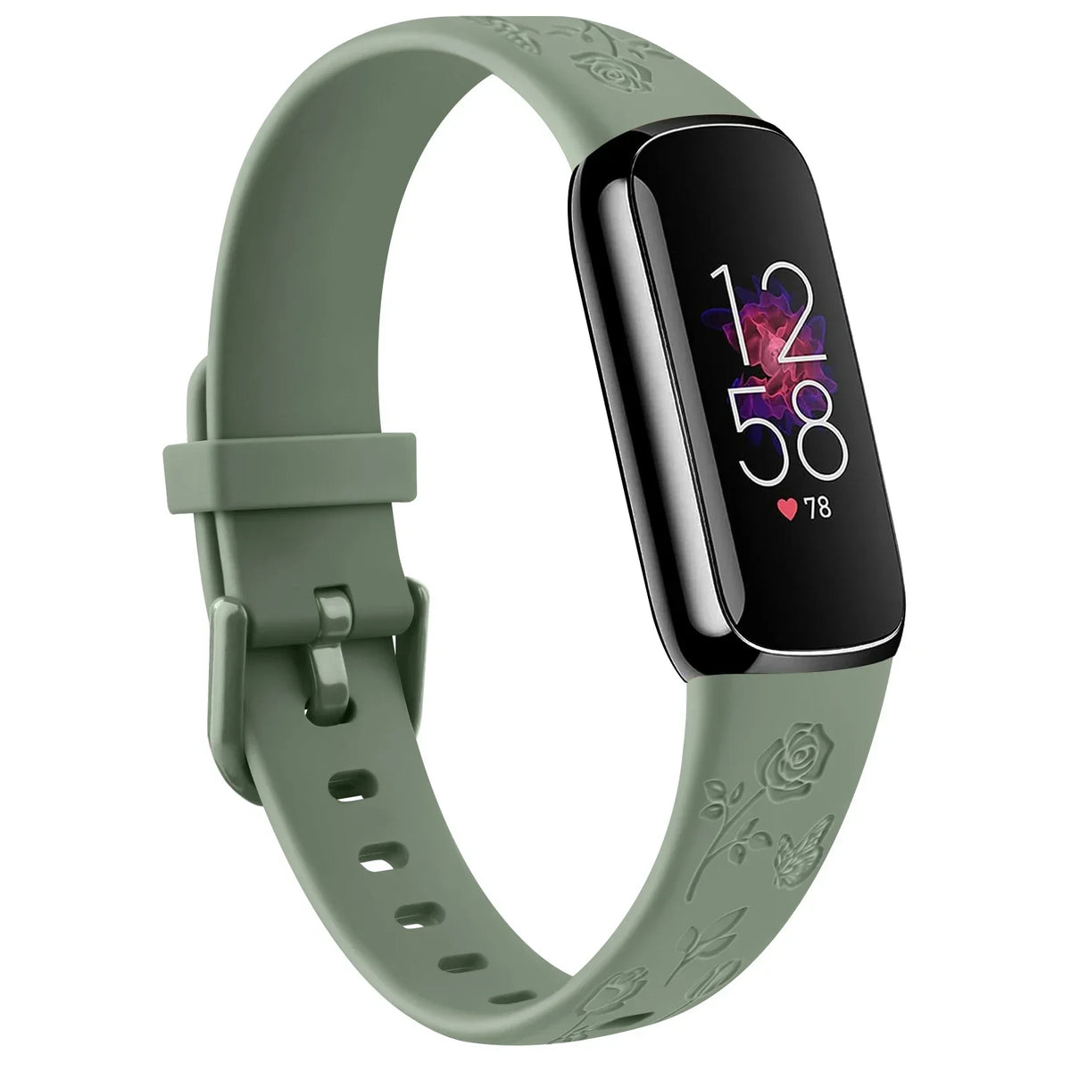 Fitbit Luxe Floral Engraved Band, Soft TPU