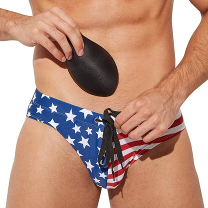 Men Swimwear Sexy Male Swimming Briefs with Removable Padded Pad Swimwear Push Up Men Underwear Swimsuit Trunks Men Swim Tanga
