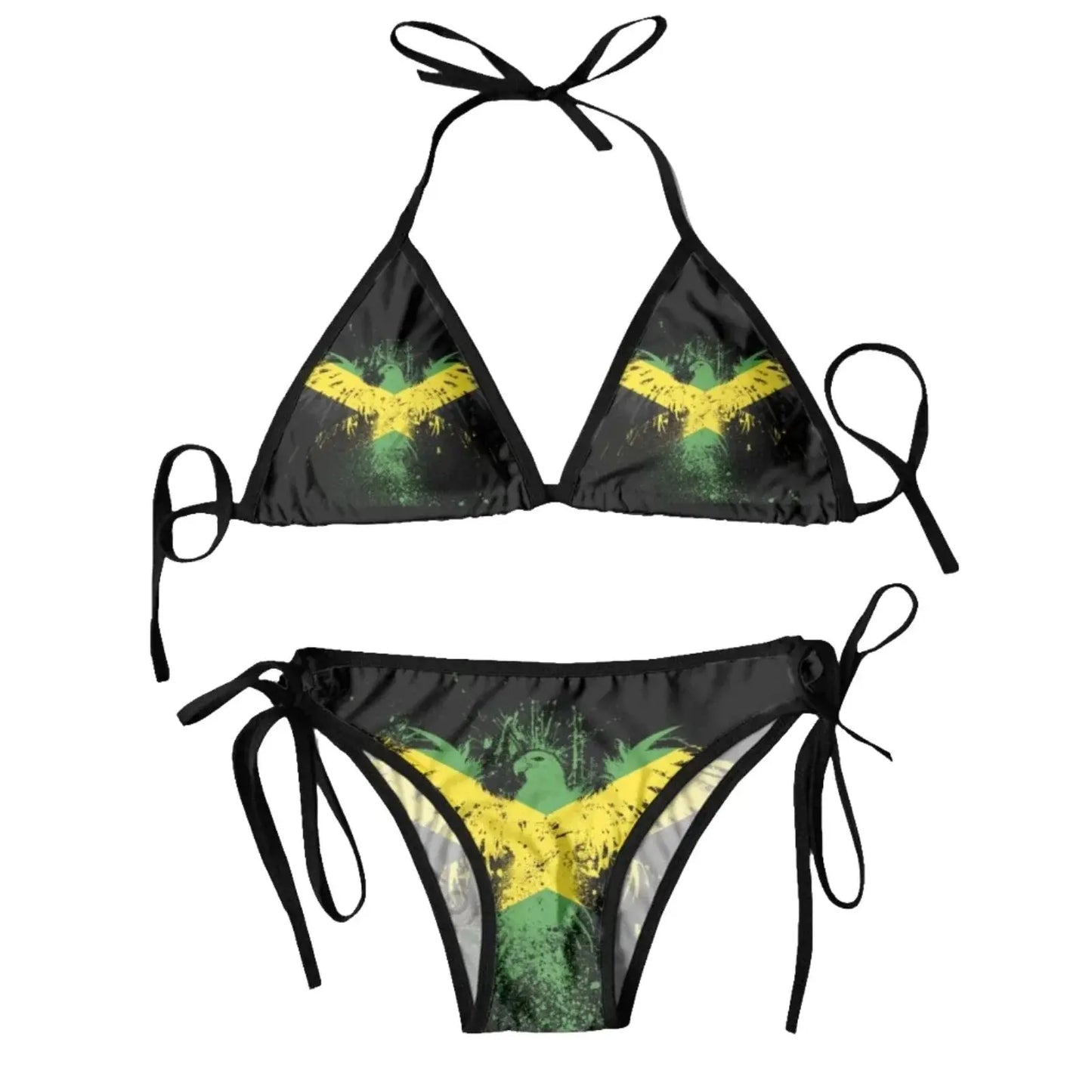 T-Shirts Sexikinis Swim Jamaican Flag Women's Two-Piece Swimsuit - Vacation Ready, Premium Quality