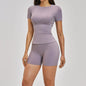 Gym Set 2PCS Yoga Suit Sports Outfit Women Tracksuit Running Workout Clothes Short Sleeves Sport Bra Athletic Wear Yoga Clothing