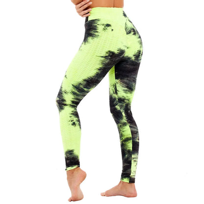 Yoga Clothes Pants Jacquard Peach Hip Tie Dye Women's Gym Legging Sport Outfit for Woman Yoga Wear Leggings Sport Women Fitness