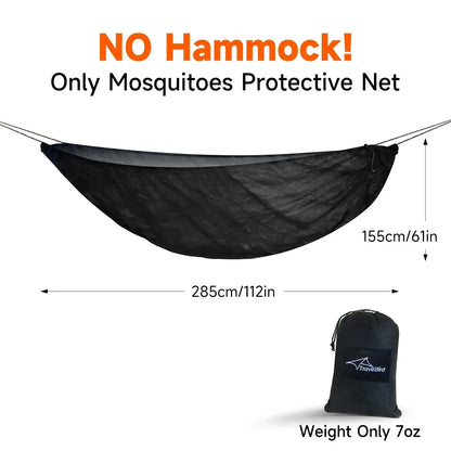 Camping Hammock with Bottom Mosquito Net Removable Mesh Underquilt Bug