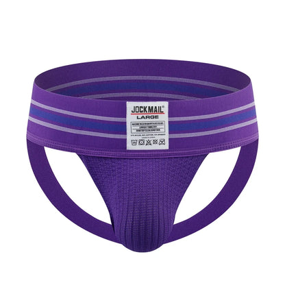 JOCKMAIL Sexy Underwear Men Thong Jockstrap Lingerie G String Man Penis Pouch Cueca Homem Underpants Wide Waistband Panties