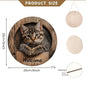 2D Graphic 2D Printed Wall Art - Cat Welcome Signs for Street, Courtyard, Shopping Center, Garage, Cafe, Family, Bar, Club, Kitchen, Restaurant, Laundry Room, Men's Cave, Gym, Bedroom, Farm, Farmhouse, Handmade Round Wood Dec