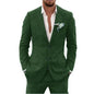 Light Grey 2 Pieces Linen Men's Suits With Pants Groom Tuxedos Summer Casual Style Groomsmen For Wedding Blazer Sets