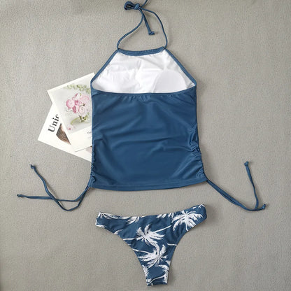 GlamWave: Women's Tied Halter Tankini Set
