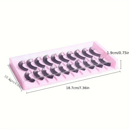 10 Pairs D Curl False Eyelashes Russian Volume Strip Lashes Fluffy Thick Wispy Fake Eyelashes for Party Stage Makeup