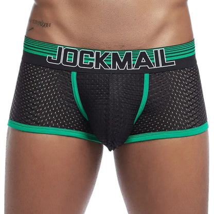 Sexy Men Underwear Boxer Shorts New Trunks Mens Boxershorts Underware Boxers Funny  Low Waist Nylon Mesh Breathable Quick Drying