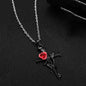 Dark Red Crystal Rose Flower Pendant Necklace for Women Men Gothic Punk Zircon Love Heart Chokers Neck Jewelry Personalized Gift
