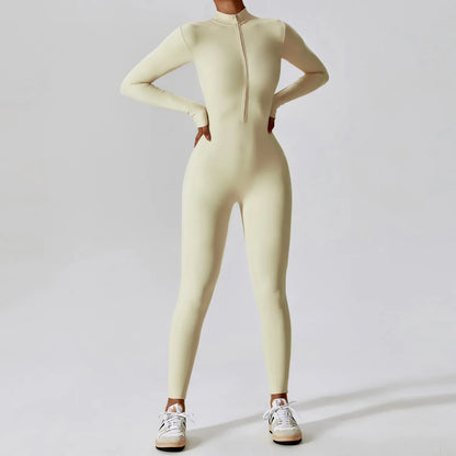 Yoga Jumpsuit Long Sleeved Zipper Rompers