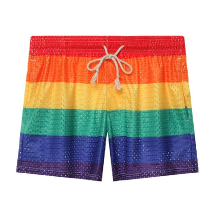 Men's Sets Rainbow Hooded Men's Tank Tops Mesh Breathable V-neck Vests Men Shorts Streetwear Tops Tee Sports Fitness Singlets