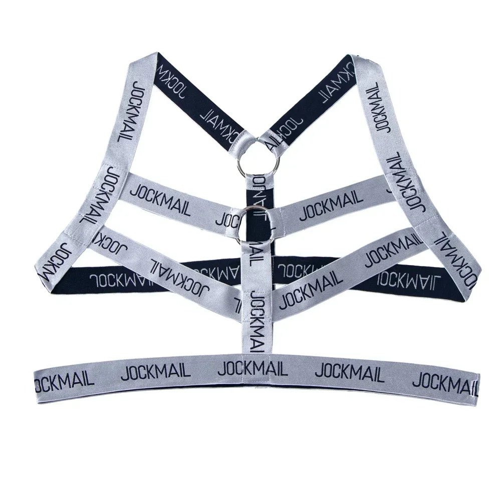 Sexy Lingerie Men's Harness Chest Bodysuit Hollow Out One-piece Jockstrap Leotard Contrast Color Bulge Pouch Bodysuit Underwear