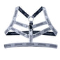 Sexy Lingerie Men's Harness Chest Bodysuit Hollow Out One-piece Jockstrap Leotard Contrast Color Bulge Pouch Bodysuit Underwear