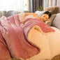 Double-Sided Wool Throw Blanket - White Dark Gray Warm Queen Duvet Cover For Winter, Ideal For Camping & Bedspreads