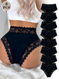 8-Piece Set sexy lingerie Hollow-out lace spliced fabric Women's panties Breathable women's underwear