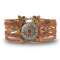 Vintage Mandala Flower Glass Dome Wrap Bracelet Brown Multilayer Woven Leather Bracelets For Women