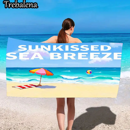 30*60inch Ultra-Soft Beach Towel with Sunkissed Sea Breeze Beach Towel Summer Style
