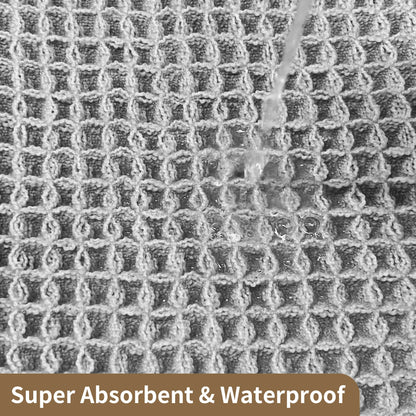 Waffle Bathroom Rugs Soft Non Slip Machine Washable Super Absorbent Bath Mats with Tassels for Bathroom Floor Tub Beside Decor