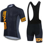 Black Cycling Jersey and Bib Shorts Set
