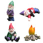 Creative Garden Statue Middle Finger White Beard Dwarf Ornament Courtyard Dwarf Suitable for Home Courtyard Garden Decoration
