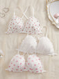 3Pcs/Set Wireless Women's Underwear Set Crisscross Back Unlined Bralette Light & Thin Japan style Lingerie Set XS-L