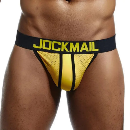 Mesh Men Sexy Underwear Thong Jockstrap and G String Sissy Panties Penis Pouch T-Back Lingerie Hombre Underpants Elastic