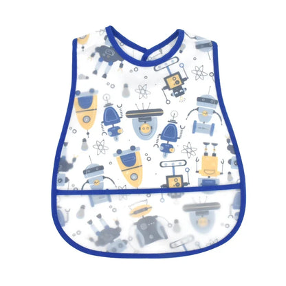 2023New Cartoon Pattern EVA Waterproof Pocket Lunch Feeding Bibs Adjustable Baby Bibs Cute Children Baby Apron Kids Burp Cloths