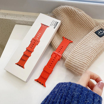 Apple Watch Basketweave-Texture Silicone Band with Buckle