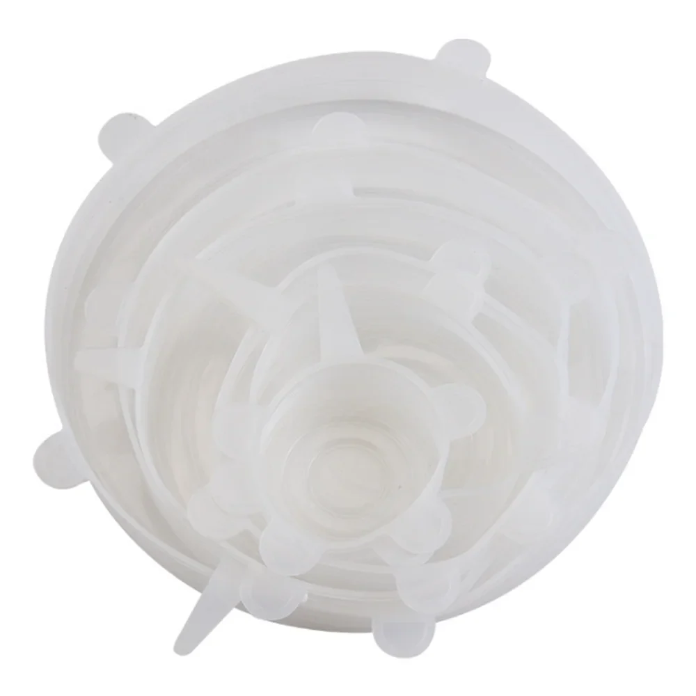 6pcs Food Grade Silicone Preservation Cover Reusable Airtight Food