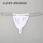 Men's Sexy Ultra Thin Low Rise High Slit Thong Metal Chain Low Rise G String Briefs Exotic Mini Micro Panties 18+ Adult Lingerie