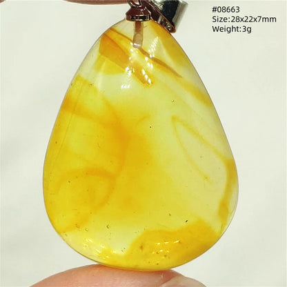 Natural Amber Pendant From Baltic Flower Yellow Amber Water Drop Women Men Jewelry Reiki Stone Women Men AAAAAAA