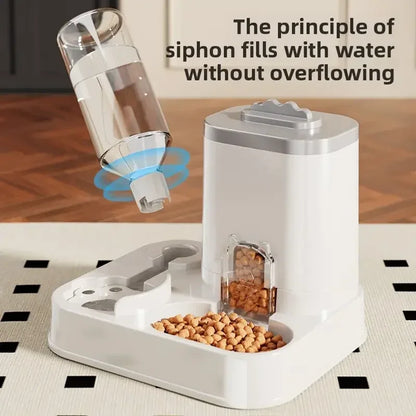 Automatic Cat & Dog Water Dispenser with Integrated Food Basin No