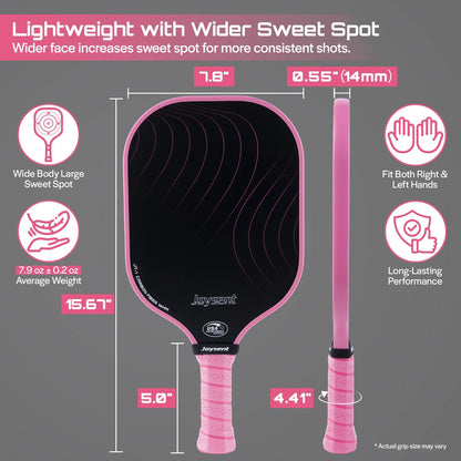Joysent Pickleball Paddle USAPA T300 Carbon Fiber Pickleball Racket PP Honeycomb 14mm Pickle Ball Paddle For Beginner Men Women