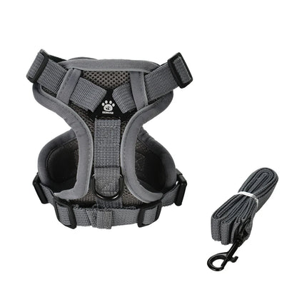Pet Dog Leash Harness Tactical Training Puppy Vest Harnesses For Small Medium Dogs Cats Reflective Pug Chest Strap Accessories