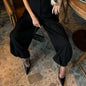 Elegant Short Sleeve Top Pants Set Women's Solid Single-breasted O Neck Waist-cinching Tops Loose Lantern Trousers 2026 Outfits