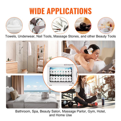 SucceBuy Hot Towel Warmer 8/23L Large Capacity with See Through Window 2-in-1 Quick All-round Heating for Facials SPA Massage Salon