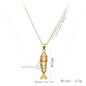 Trendy Gold-Plated Retro Personality Agile Small Fish Necklace for Women Anti-Allergic Fashionable Jewelry Accessory