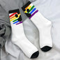 Men's Socks Pup Paw Rainbow Crew Socks