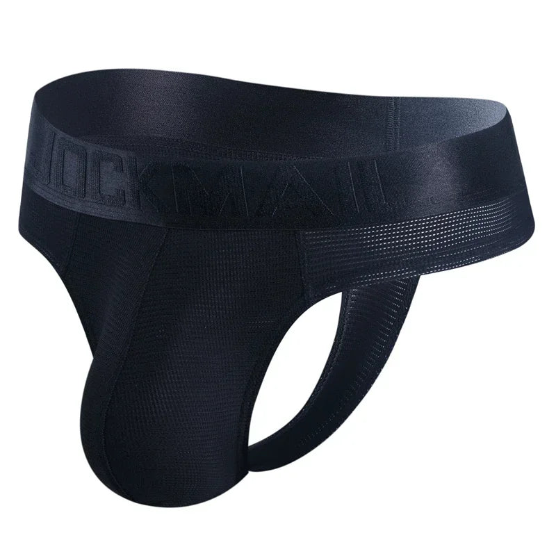 Sexy Men Underwear Jockstrap T-Back Thongs & G-Strings Tangas Mens Bikini Brief Nylon Mesh Fast Dry As Underwear or Swimwear