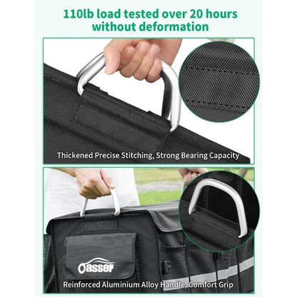 Trunk Organizer Car Accessories Trunk Storage Waterproof Collapsible Durable Multi Compartments with Foldable Cover