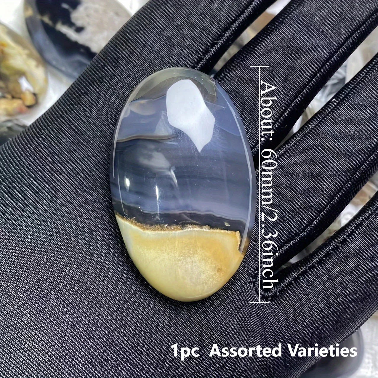 1pc UV Reactive Volcano Agate Palm Stone, Glowing Green Fluorescent Crystal Home Decor, Tabletop Display, Holiday Gift