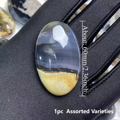 1pc UV Reactive Volcano Agate Palm Stone, Glowing Green Fluorescent Crystal Home Decor, Tabletop Display, Holiday Gift