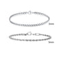 2pcs Men's Chain Bracelets, Stainless Steel Silver Gold Black Color