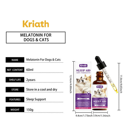 Pet Cat Dog Care Drops Nourishing Relaxation Supplement Liquid Improve Sleep Quality Relieve Stress Calming Support for Pets